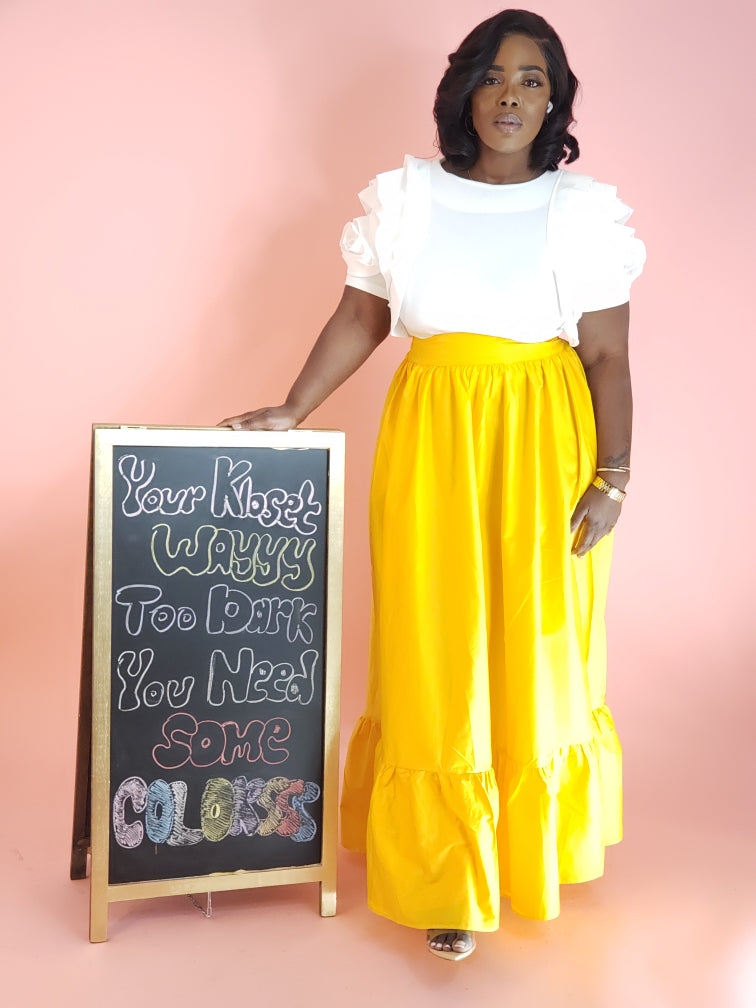Spring Me, Sis Maxi Skirt Yellow