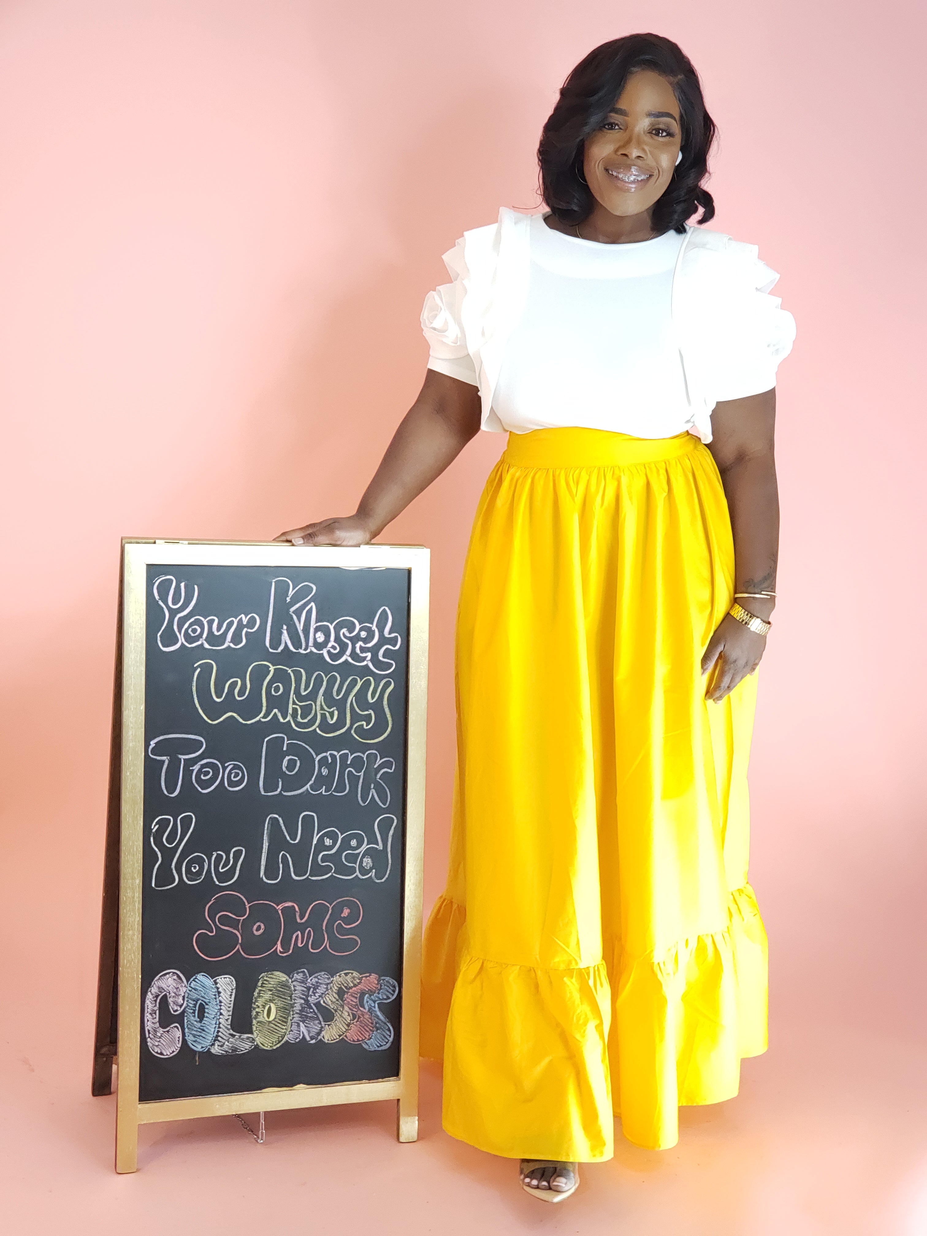 Spring Me, Sis Maxi Skirt Yellow