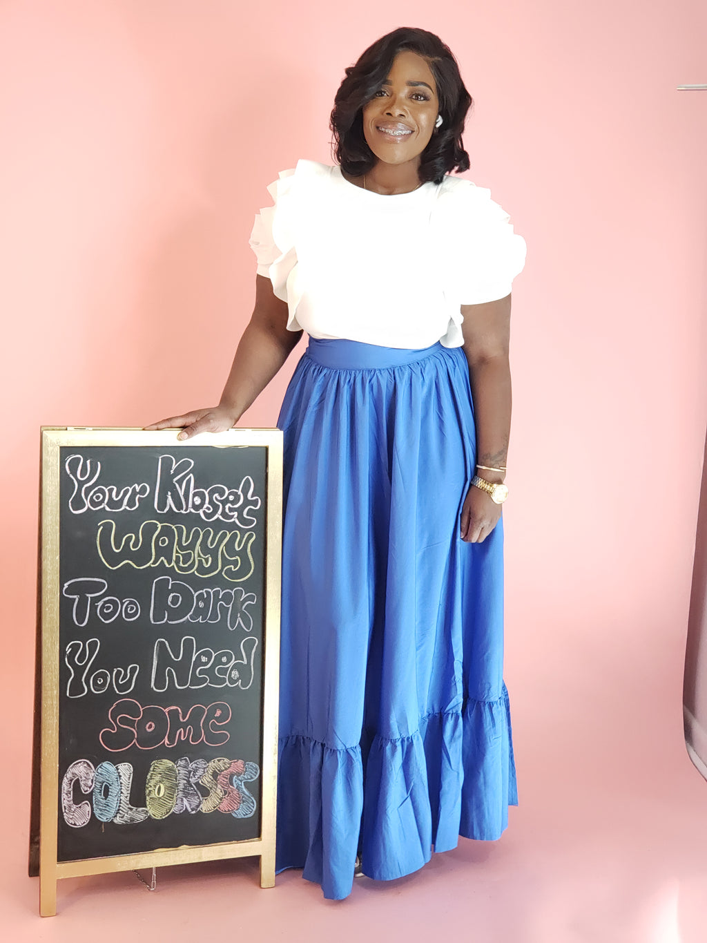 Spring Me, Sis Maxi Skirt Blue