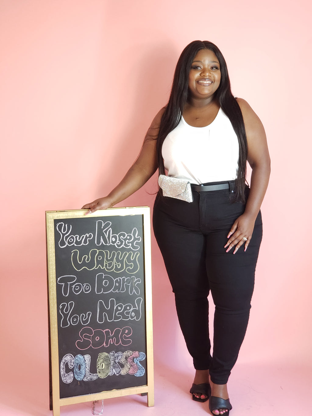 Rhinestone Plus Size Fanny Pack With Belto