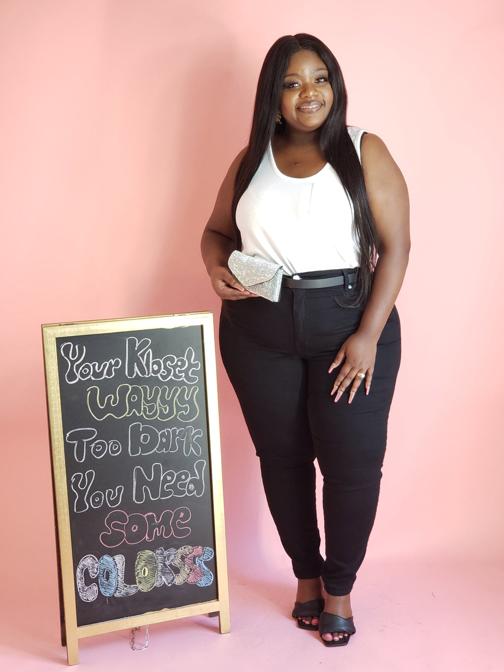 Rhinestone Plus Size Fanny Pack With Belto