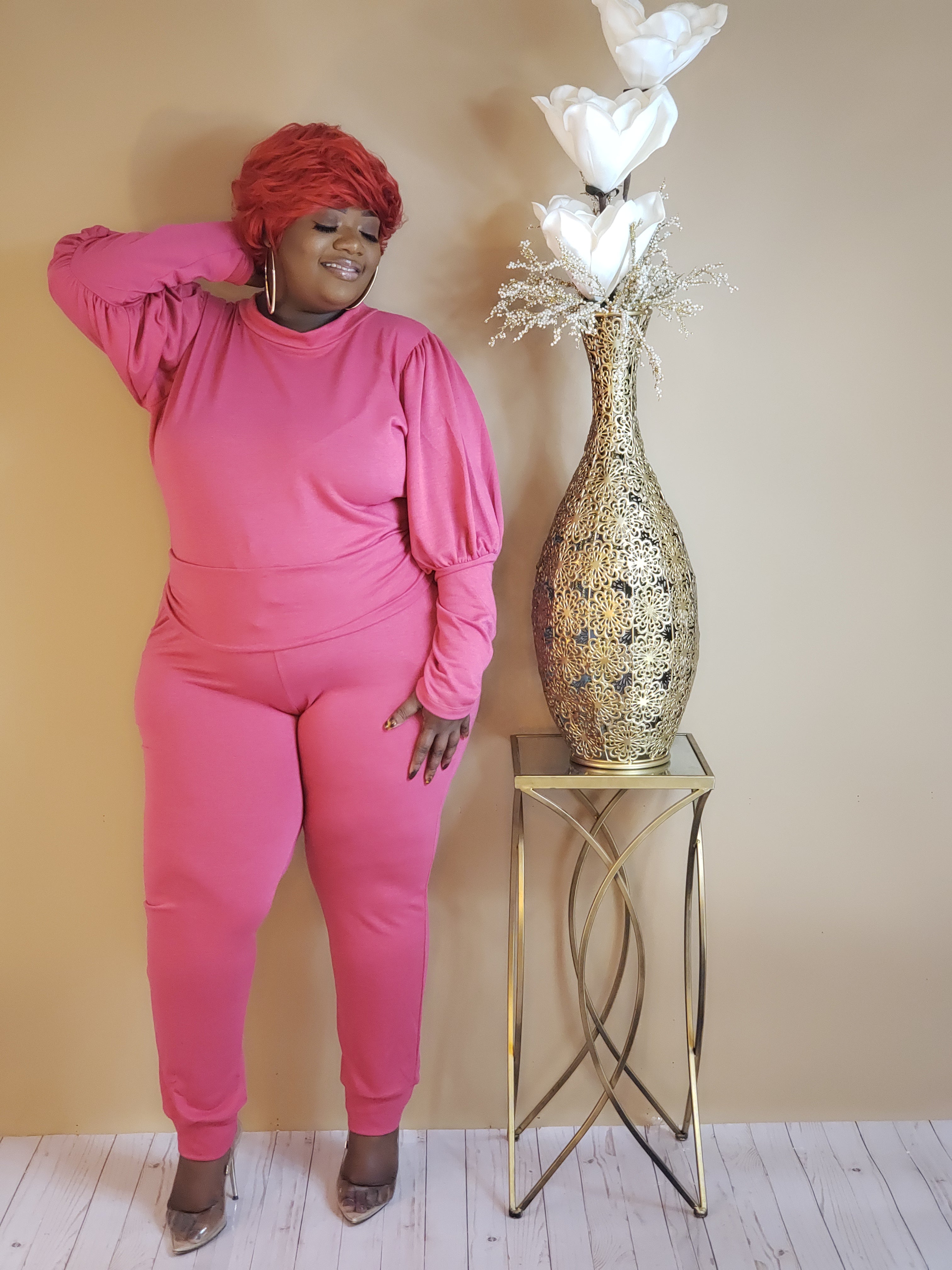 Deluxe Jogger Set-Fuchsia